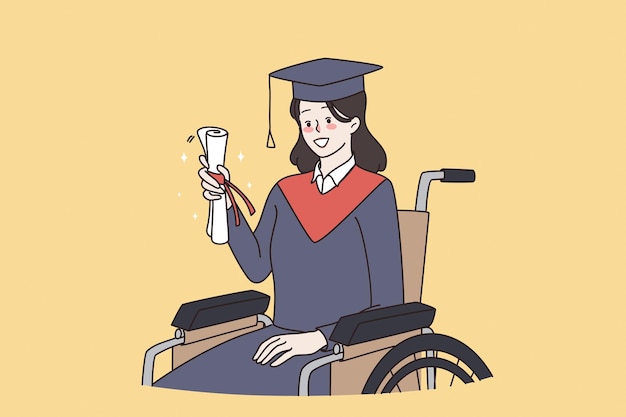 Concetto di educazione inclusiva di laurea disabile