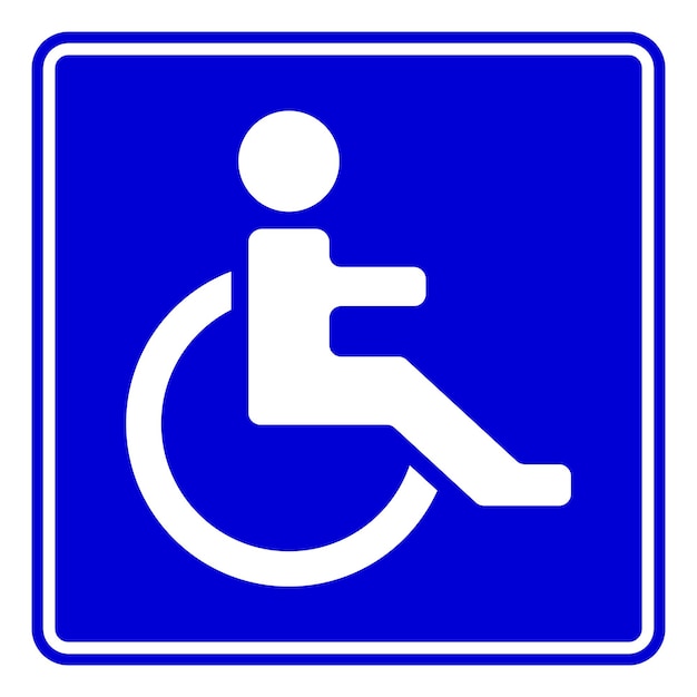 Vector disabled handicap wheelchair person sign