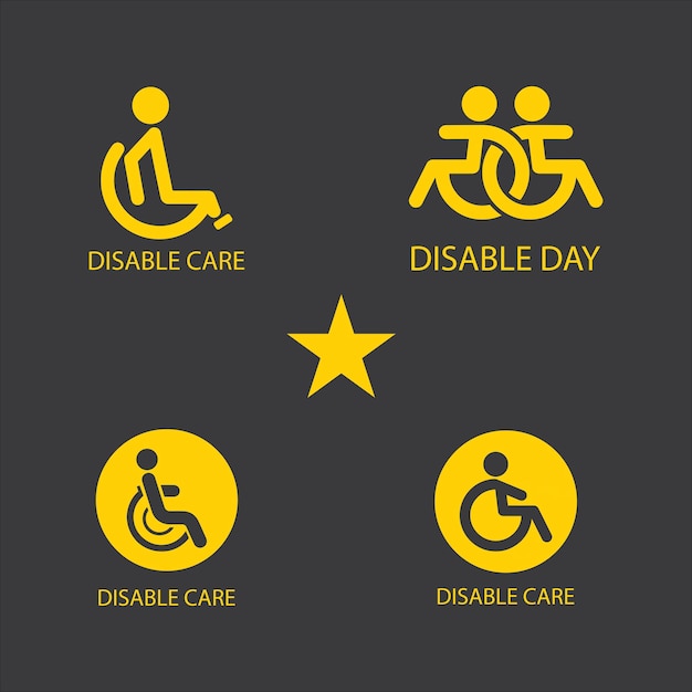 Disabled icon illustration isolated vector sign symbol