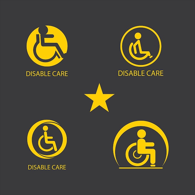 Disabled icon illustration isolated vector sign symbol