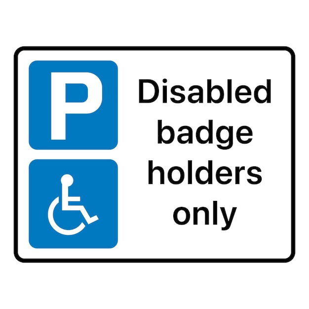 Vector disabled parking only sign