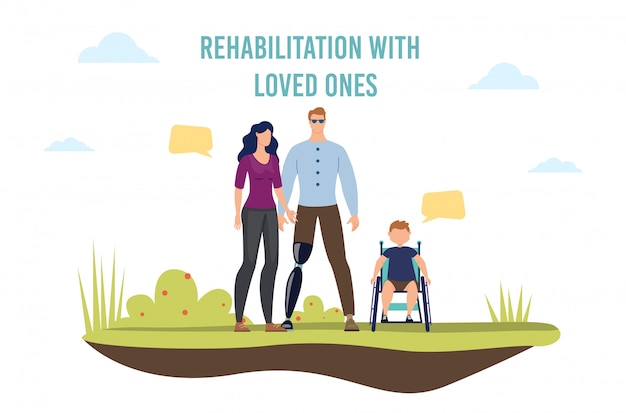 Disabled people rehabilitation in family