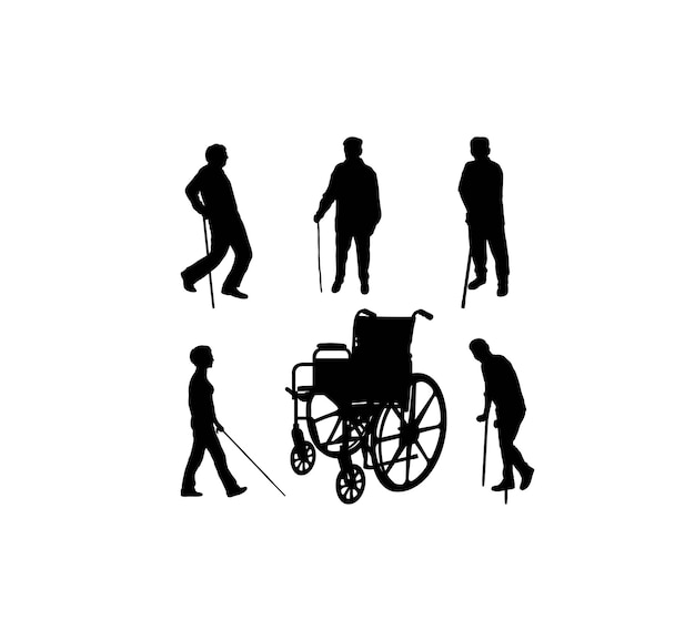 Disabled People Silhouettes art vector design