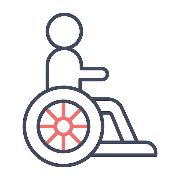 Disabled Person Vector Illustration Style