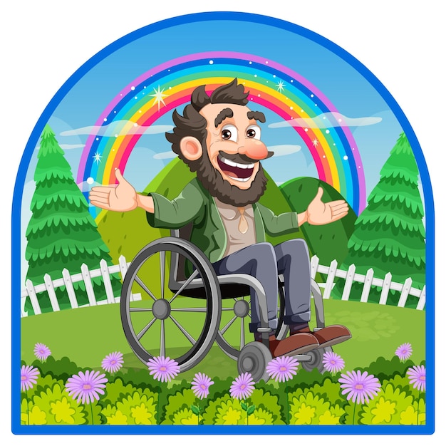 Persona disabile su sedia a rotelle al parco