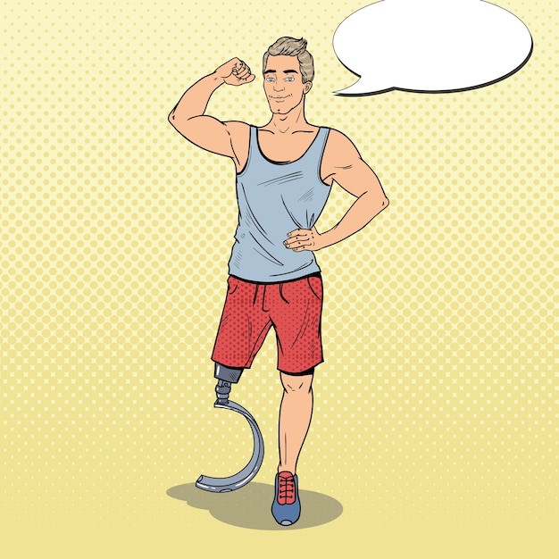 disabled sportsman with leg prosthesis