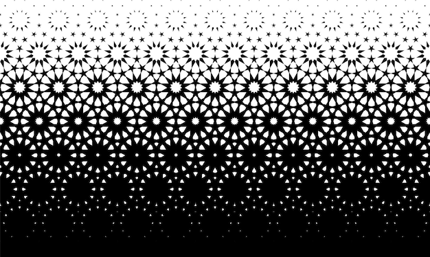 Disappearing pattern seamless in one direction halftone effect ornamento arabo