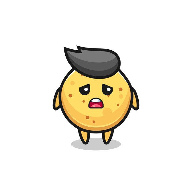 Disappointed expression of the potato chip cartoon , cute design