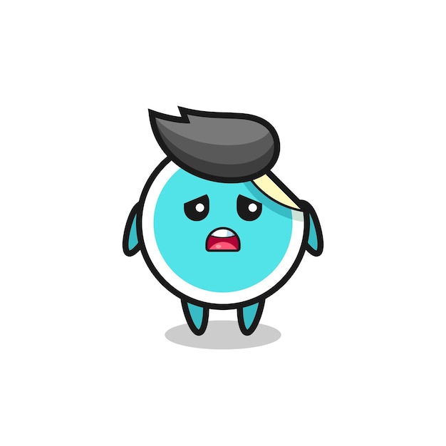 Disappointed expression of the sticker cartoon , cute style design for t shirt, sticker, logo element