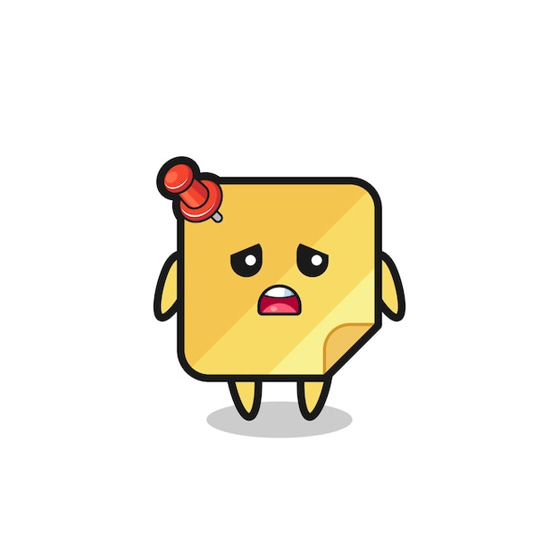 Disappointed expression of the sticky notes cartoon , cute style design for t shirt, sticker, logo element