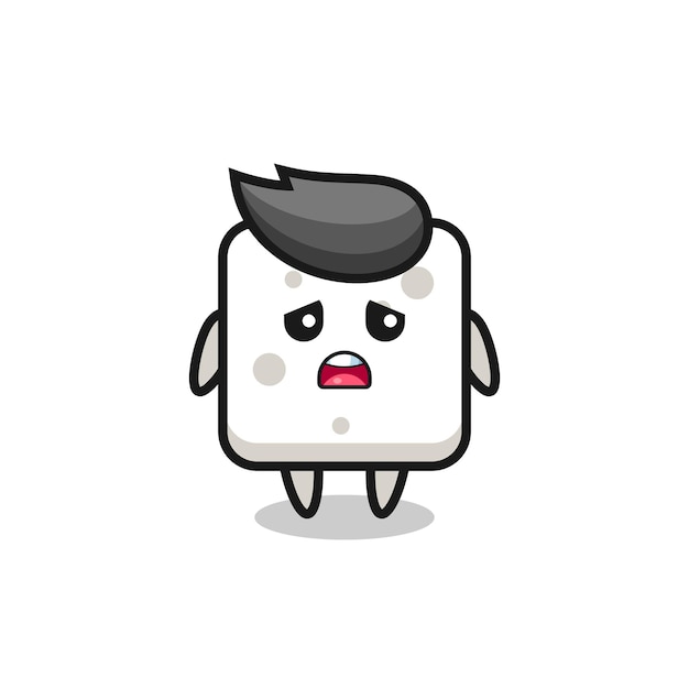 Disappointed expression of the sugar cube cartoon , cute style design for t shirt, sticker, logo element