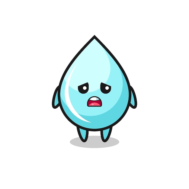 Disappointed expression of the water drop cartoon cute style design for t shirt sticker logo element