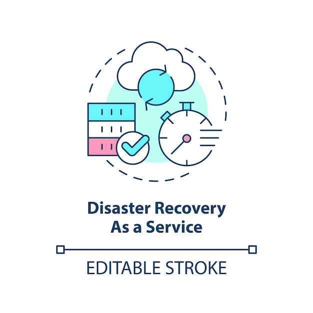 Disaster recovery as a service concept icon