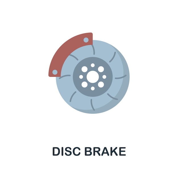 Disc Brake flat icon Color simple element from car servise collection Creative Disc Brake icon for web design templates infographics and more