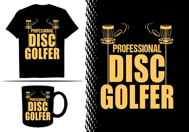 Disc golfspeler en vintage retro zonsondergang grappig disc golf t-shirt ontwerp