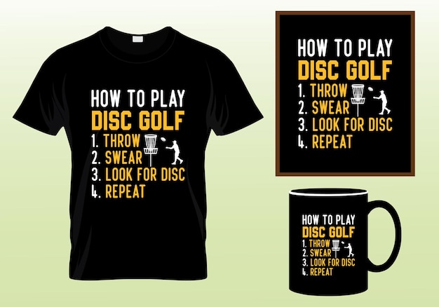 Disc golfspeler en vintage retro zonsondergang grappig disc golf t-shirt ontwerp