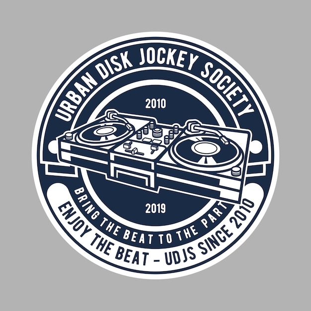 Vector disc jockey society logo