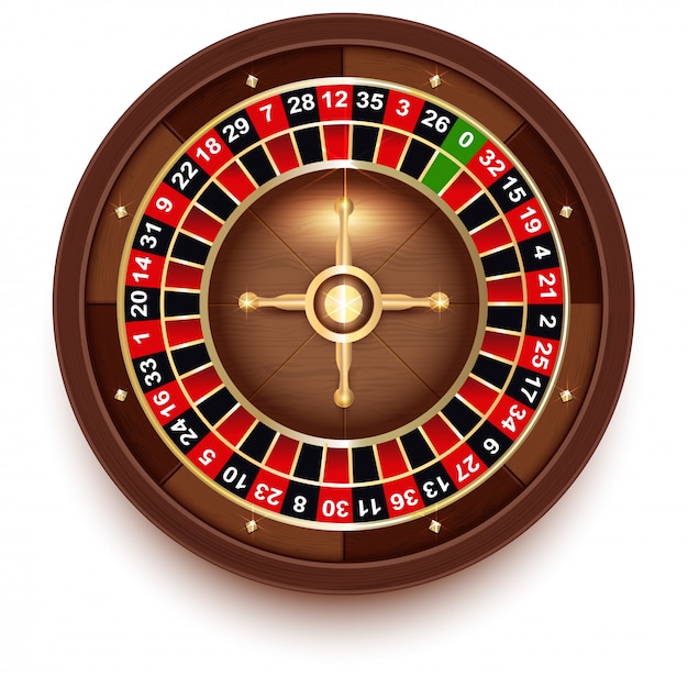 Vettore disc roulette per giochi da casinò vista dall'alto