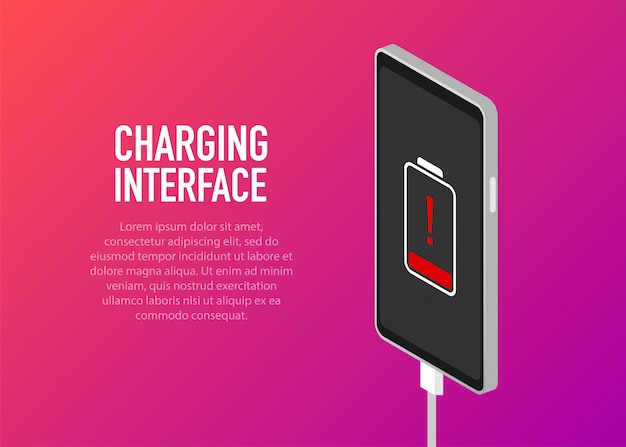 Discharged and fully charged battery smartphone