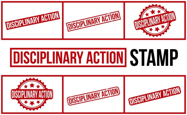 Vector disciplinary action rubber grunge stamp set vector