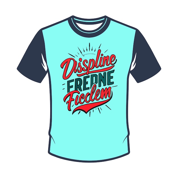 Discipline equals freedom typography with t shirt