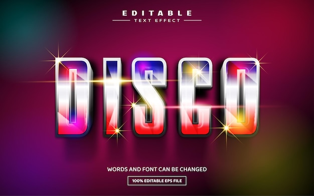 Disco 3d editable text effect template