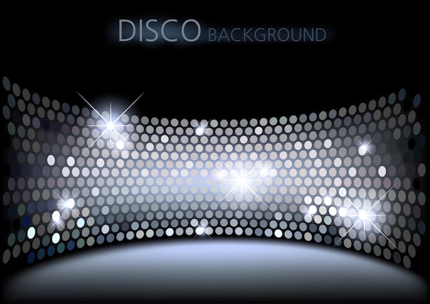 Vector disco background with sparkly lights