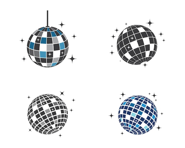 Disegno dell'illustrazione vettoriale dell'icona della palla da discoteca
