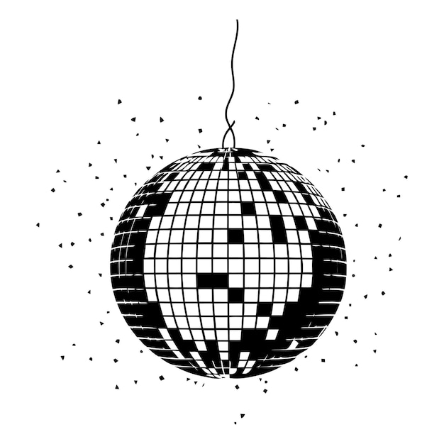 Vector disco ball isolated on white background