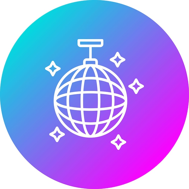 Векторная икона Disco Ball может быть использована для набора икон для вечеринок и праздников