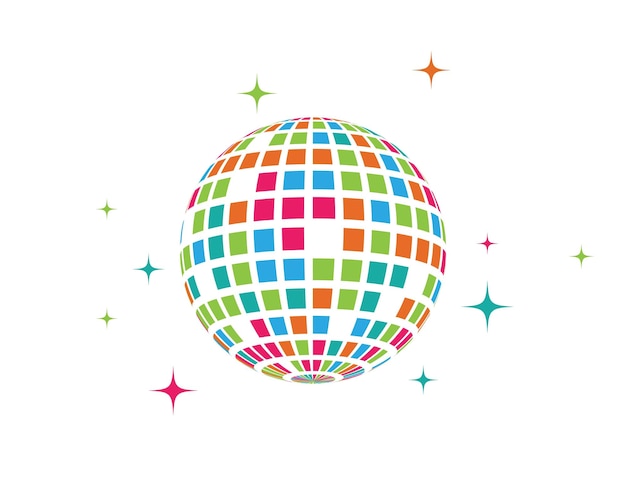 Vector disco ball vector icon illustration