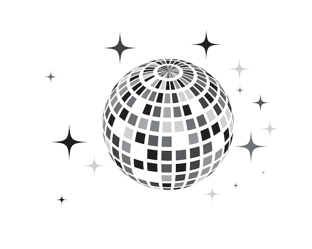 Vector disco ball vector icon illustration