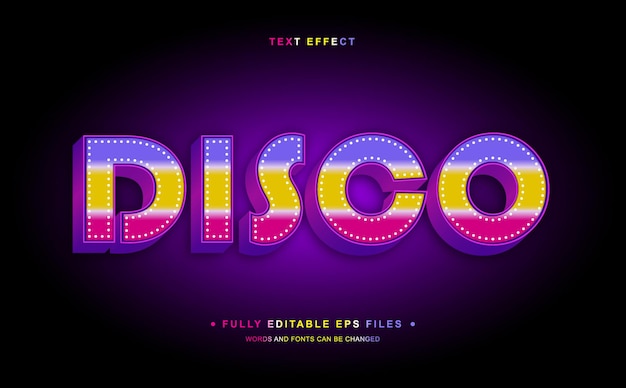 Vector disco bewerkbaar teksteffect