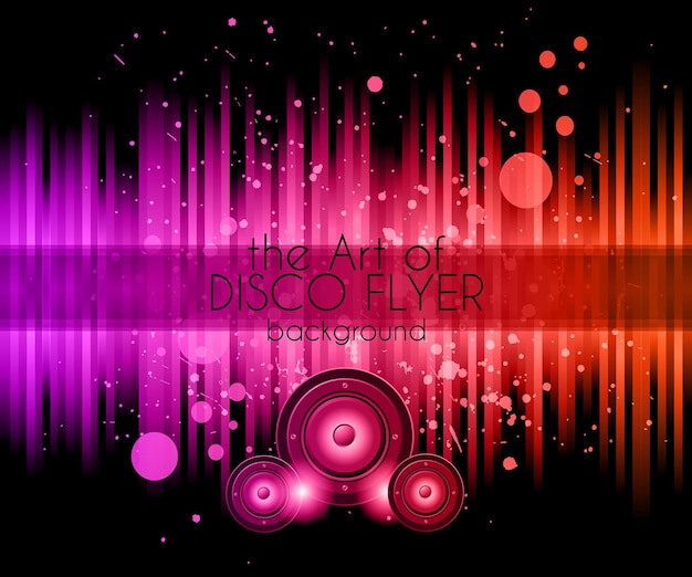 Vector disco club banner background for music nights event