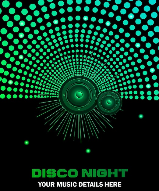 Disco club flyer met kleurrijke elementen. Ideaal voor poster en muziekachtergrond