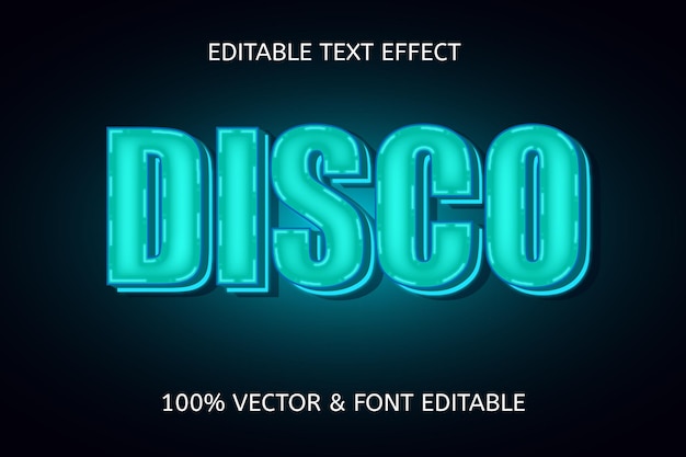 Disco color light blue editable text effect