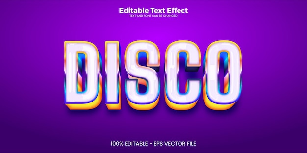 Disco editable text effect in modern neon style