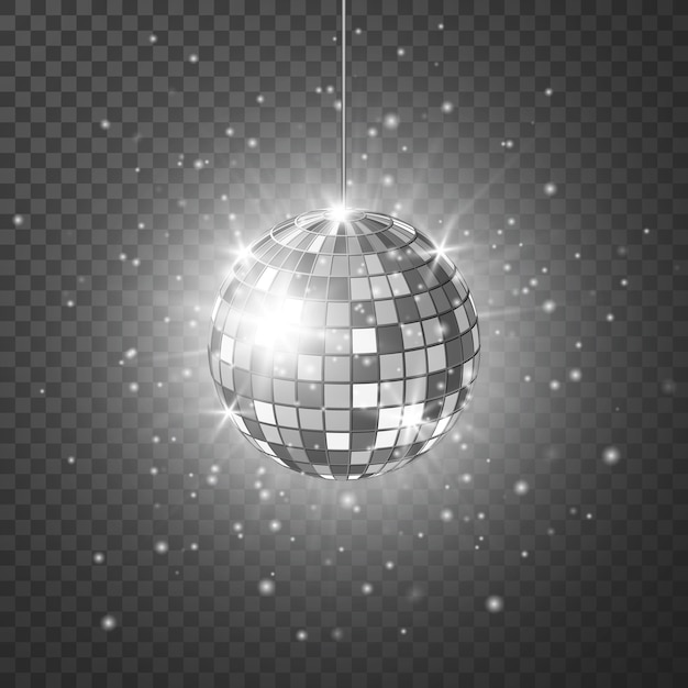 Disco or mirror ball with bright rays