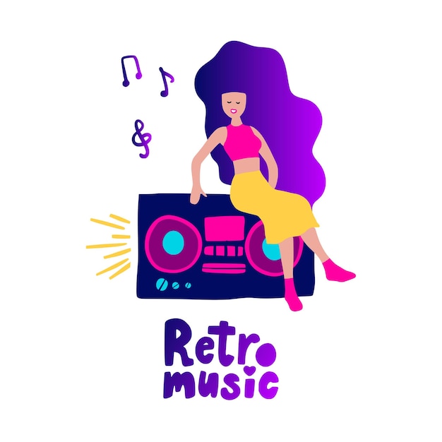 disco party 70s 80s woman dance retro party poster