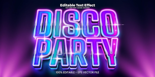 Disco Party editable text effect in modern trend style