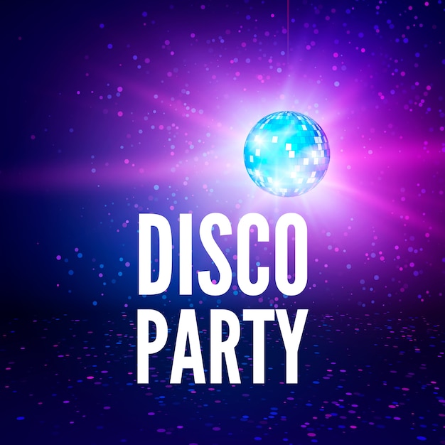 Vector disco party poster achtergrond. nachtclub disco bal achtergrond. illustratie