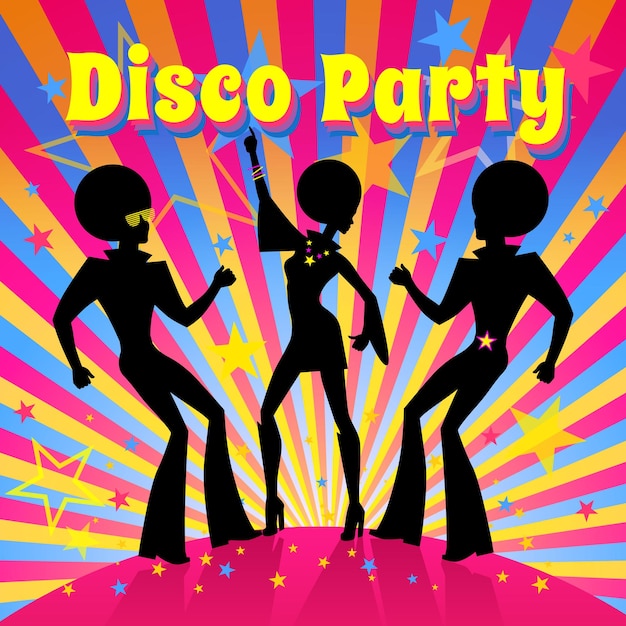 Vector disco party vector illustration