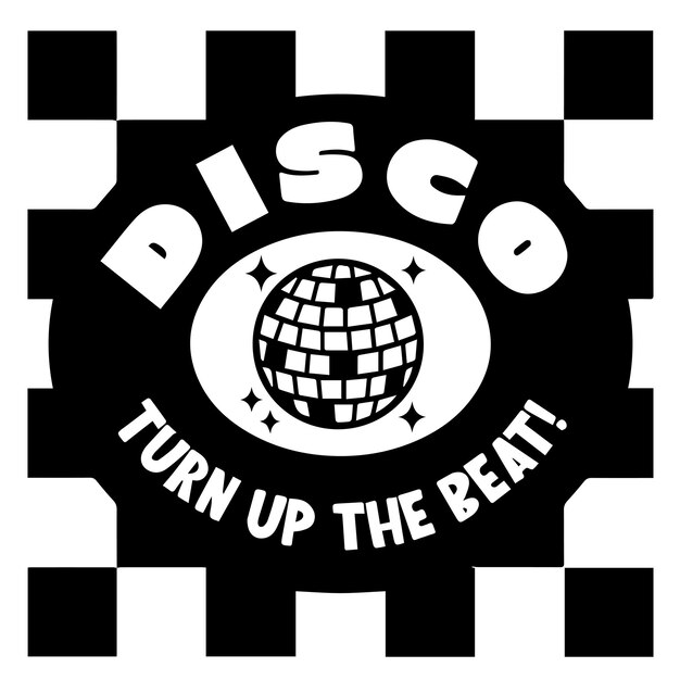 Vector disco turn up the beat