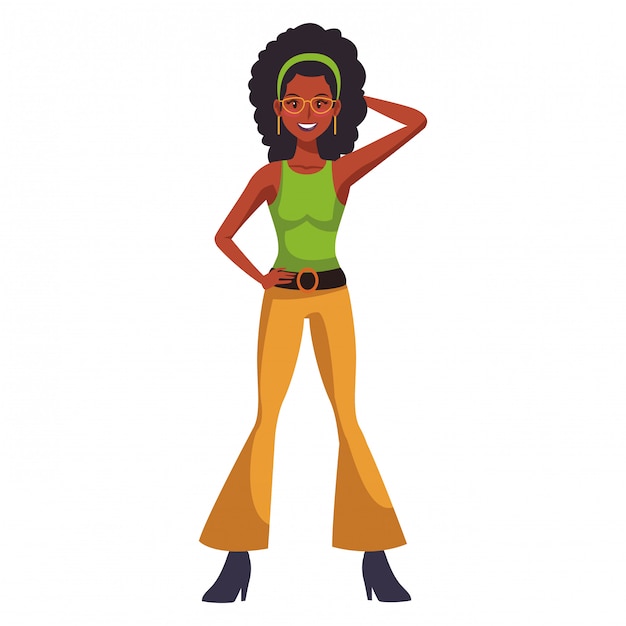 Vector disco woman cartoon