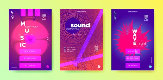 Discoposters voor elektronisch muziekfestival