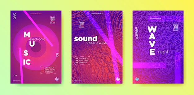 Discoposters voor elektronisch muziekfestival