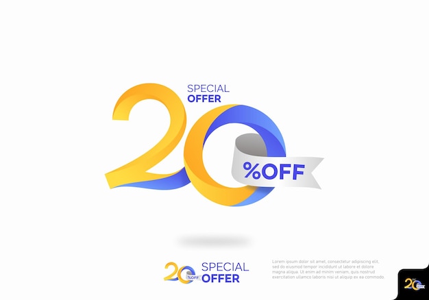 Vector discount 20 percent off icon special offer label vector template design illustration