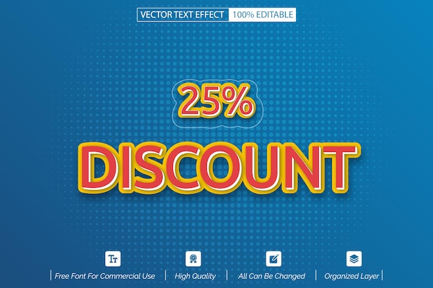 Vector discount 3d editable vector text effect