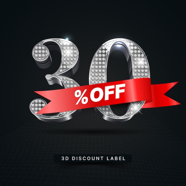 Discount 3d label composition sale promotion template instagram template