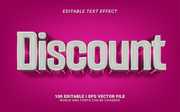 Vector discount 3d style text effect design